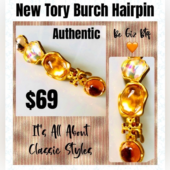 🆕 Tory Burch Authentic Hairpin At Awesome Prices To Buy Now & Save - Picture 1 of 10